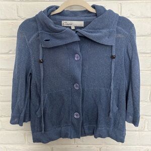 Curio NY Blue Hooded Cardigan